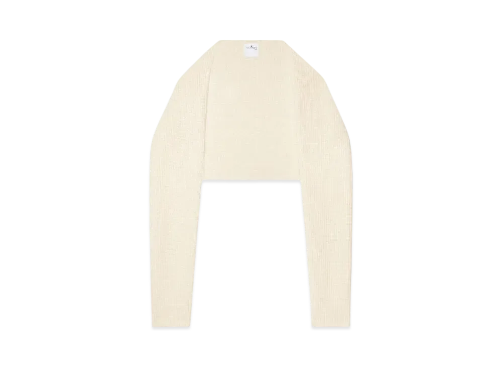 Courreges Long Sleeves Wool Shoulder Cover Up "Natural Beige"
