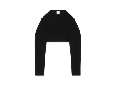 Courreges Long Sleeves Wool Shoulder Cover Up "Black"