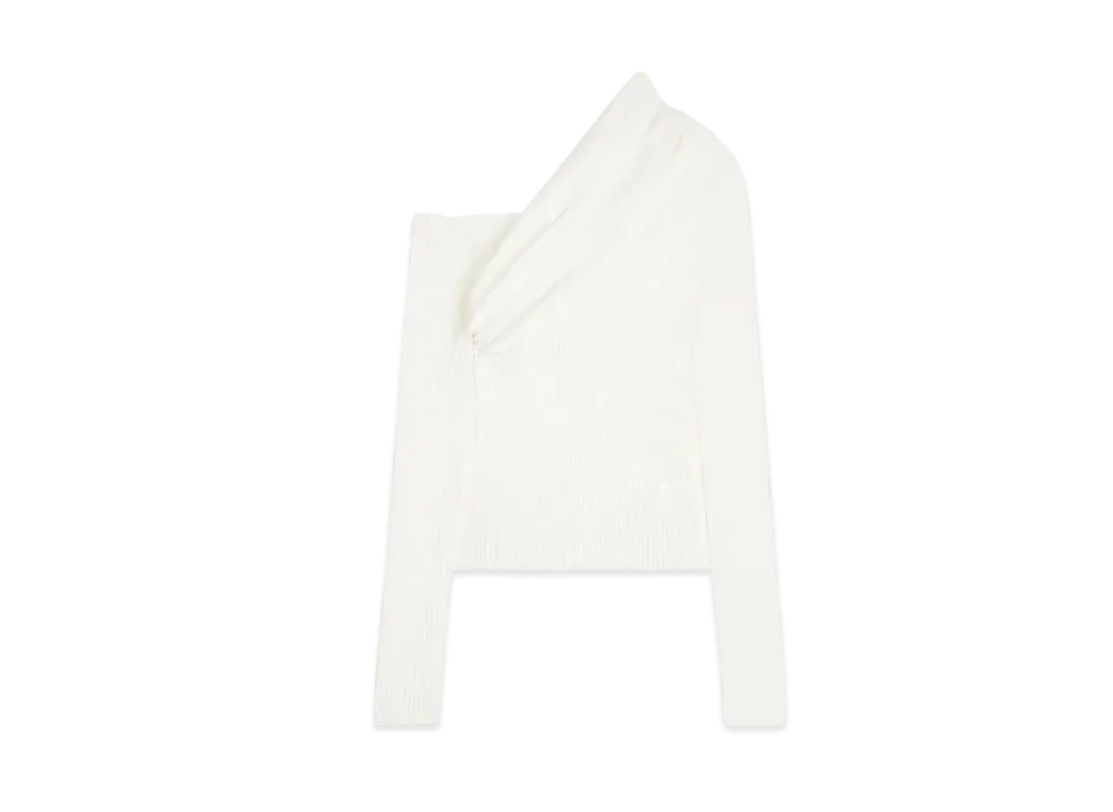 Courreges Twist Rib Knit Sweater "Heritage White"