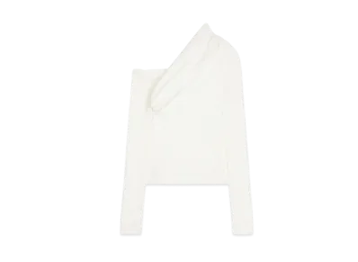 Courreges Twist Rib Knit Sweater "Heritage White"