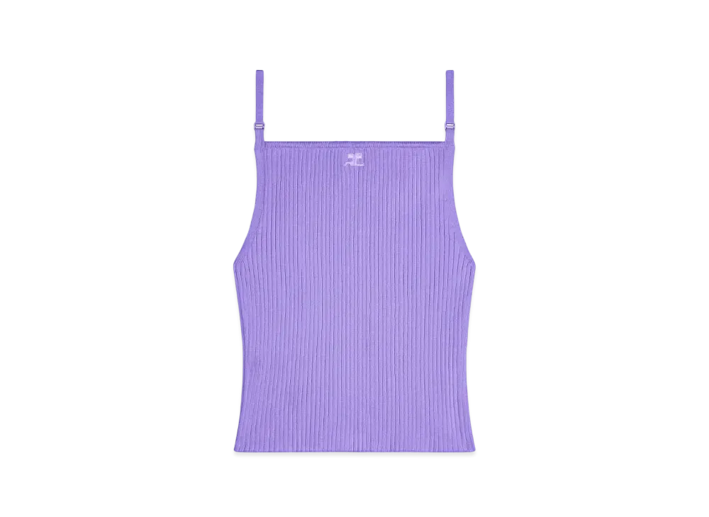 Courreges Rib Knit Tank Top "Pure Purple"