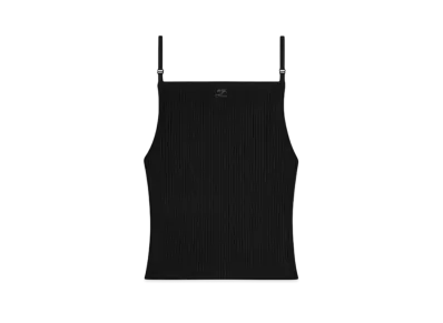 Courreges Rib Knit Tank Top "Black"