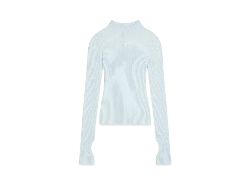 Courreges Solar Light Rib Mockneck Sweater "Iceberg"