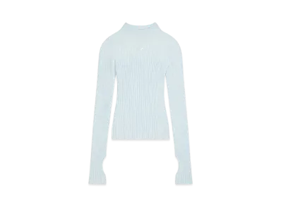 Courreges Solar Light Rib Mockneck Sweater "Iceberg"