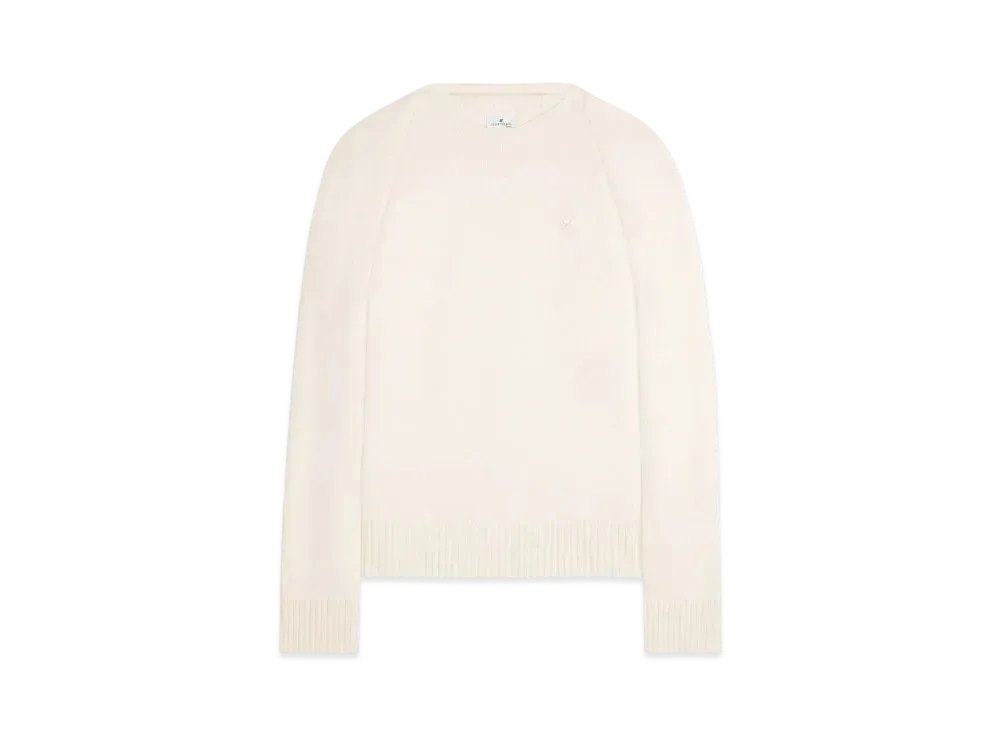 Courreges Wool Sweater With Drap Behind The Back "Natural Beige"