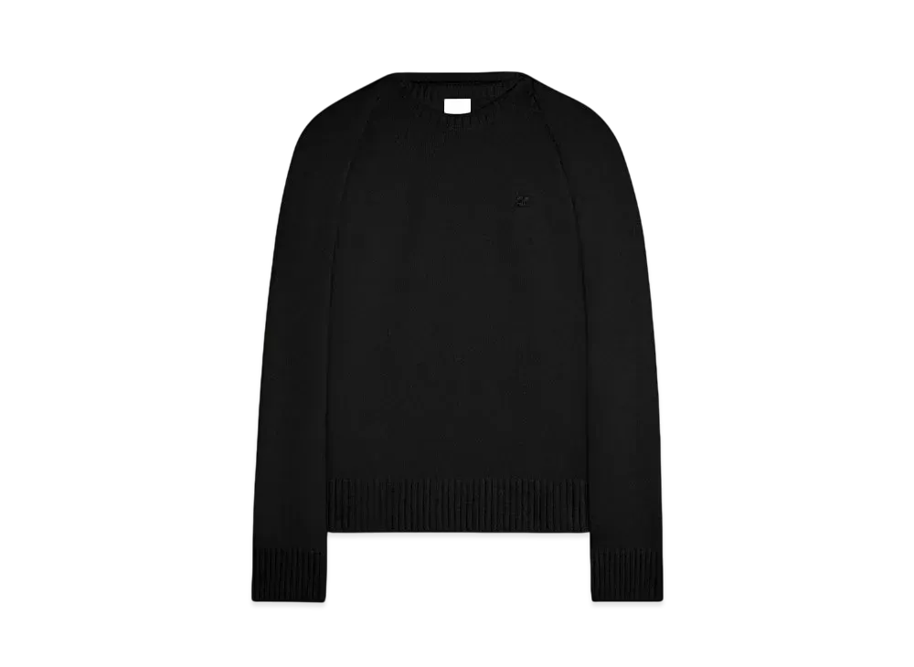 Courreges Wool Sweater With Drap Behind The Back "Black"