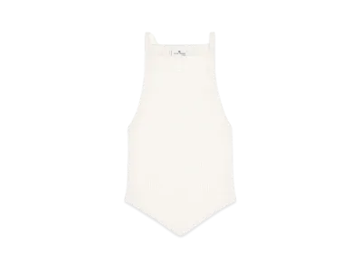 Courreges Pointy Rib Knit Tank Top "Heritage White"