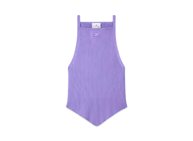 Courreges Pointy Rib Knit Tank Top "Pure Purple"