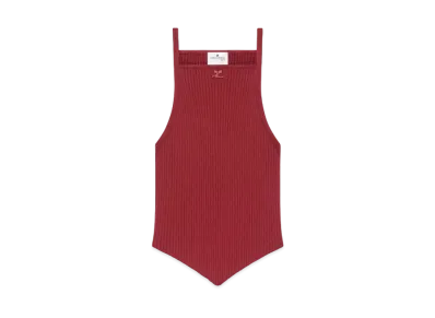 Courreges Pointy Rib Knit Tank Top "Grenat"