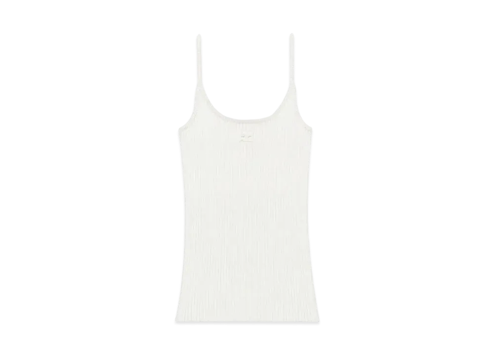 Courreges Reedition Rib Knit Tank Top "Heritage White"