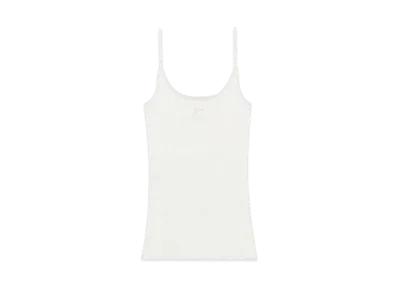 Courreges Reedition Rib Knit Tank Top "Heritage White"