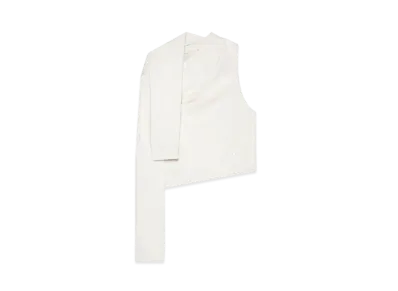 Courreges Asymmetric Off Shoulder Sweater "Oat Meal"