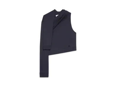 Courreges Asymmetric Off Shoulder Sweater "Black"
