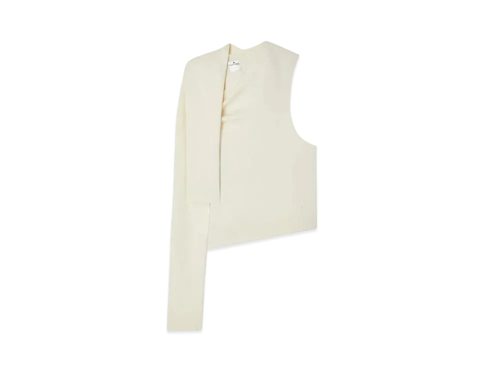 Courreges Off Shoulder Sweater Light Knit "Natural Beige"