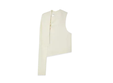 Courreges Off Shoulder Sweater Light Knit "Natural Beige"