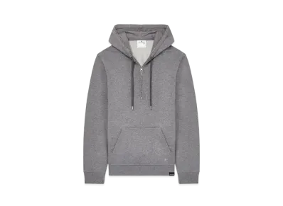 Courreges Zipped Fleece Hoodie "Dark Heather Grey"
