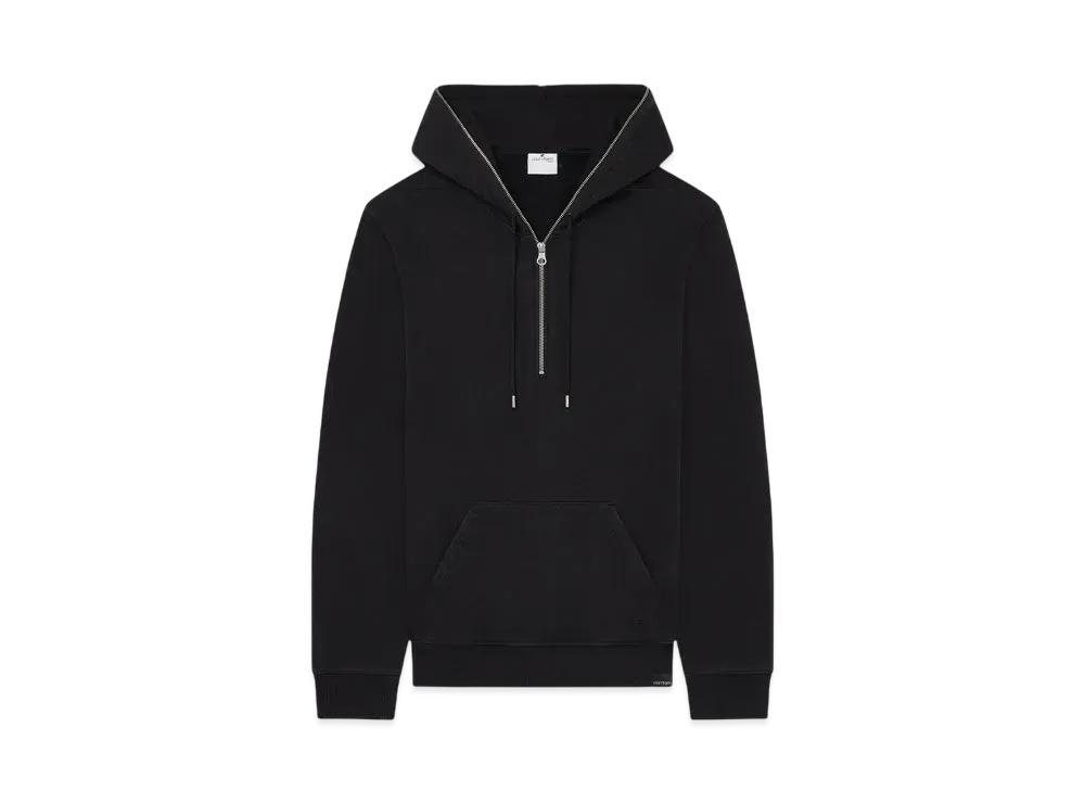 Courreges Zipped Fleece Hoodie "Black"