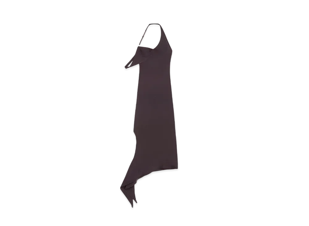 Courreges Undressed Long Crepe Dress "Chocolate"