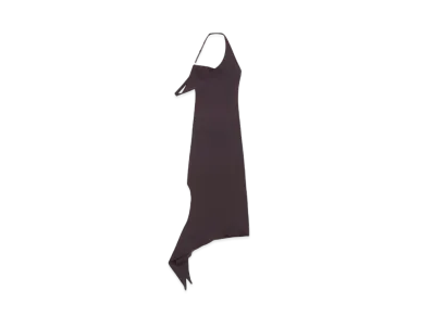 Courreges Undressed Long Crepe Dress "Chocolate"