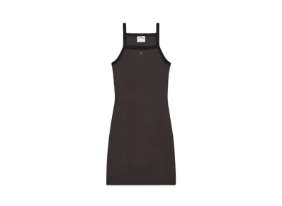 Courreges Contrast Mini Dres "Mud Brown/Black"