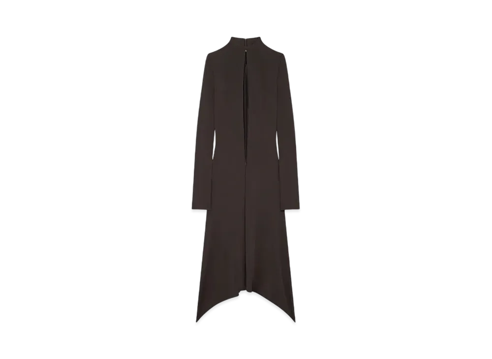 Courreges Volcano Midi Jersey Dress "Mud Brown"