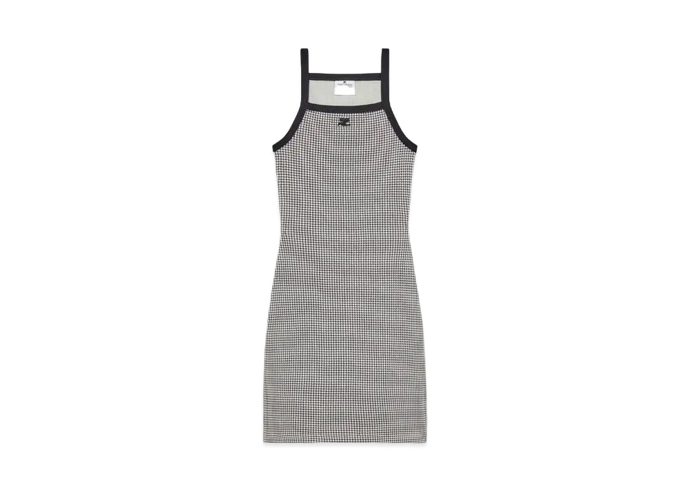 Courreges Contrast Houndstooth Mini Dress "Houndstooth White/Black"