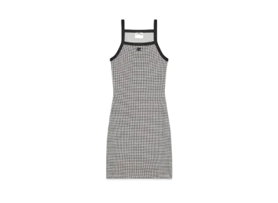 Courreges Contrast Houndstooth Mini Dress "Houndstooth White/Black"
