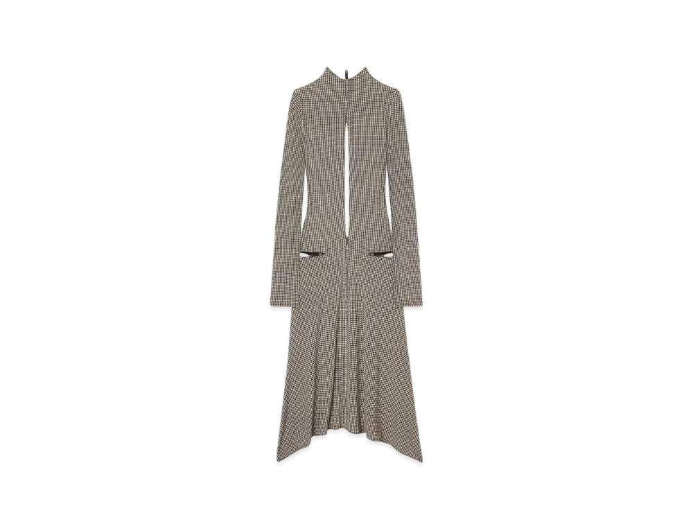 Courreges Volcano Midi Jersey Dress "Natural/Mud Brown"