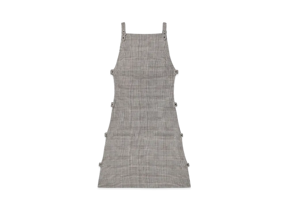 Courreges Multi-Buckle Prince Of Wales Mini Dress "Sand/Mud Brown"