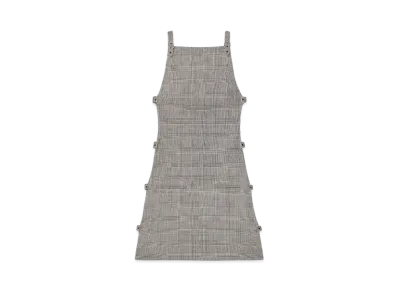 Courreges Multi-Buckle Prince Of Wales Mini Dress "Sand/Mud Brown"