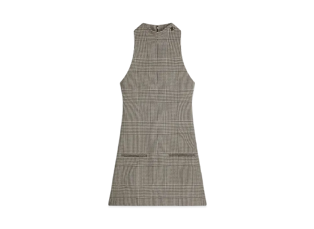 Courreges Sleeveless Prince Of Wales A-Line Dress "Sand/Mud Brown"