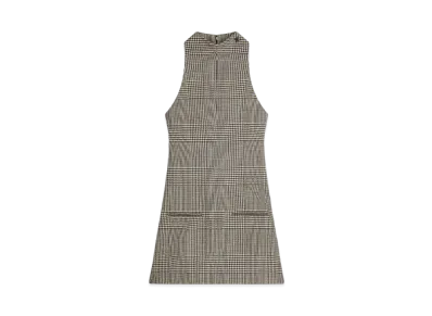 Courreges Sleeveless Prince Of Wales A-Line Dress "Sand/Mud Brown"