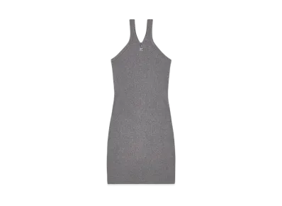 Courreges Criss Cross 90'S Mini Dress "Dark Heather Grey"
