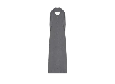 Courreges Over The Shoulder Drape Lambswool Dress "Heather Grey"