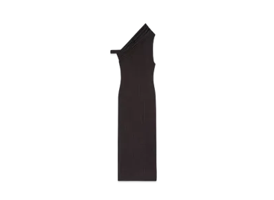 Courreges Houndstooth Midi Twist Dress "Dark Green"