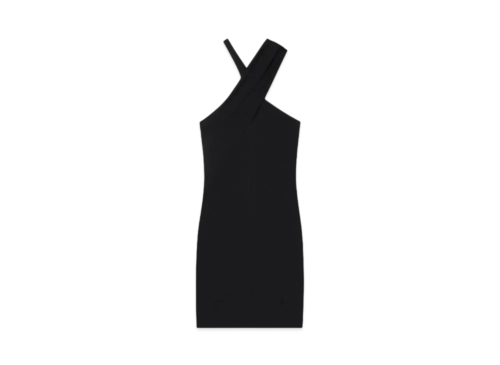 Courreges Criss Cross Mini Jersey Dress "Black"