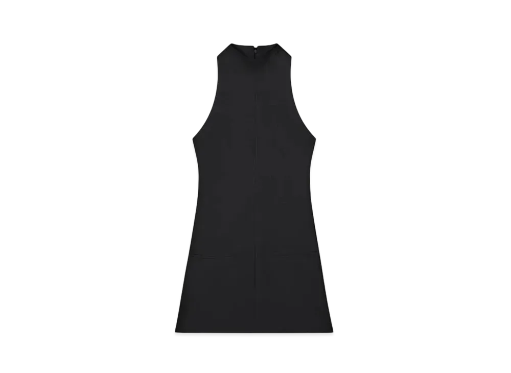 Courreges Sleeveless Twill A-Line Dress "Black"
