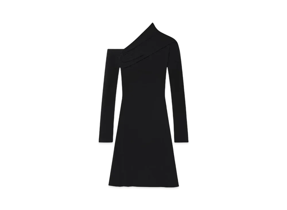 Courreges Twist Crepe Mini Dress "Black"