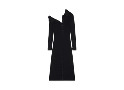 Courreges Multi-Button Midi Wool Dress "Black"