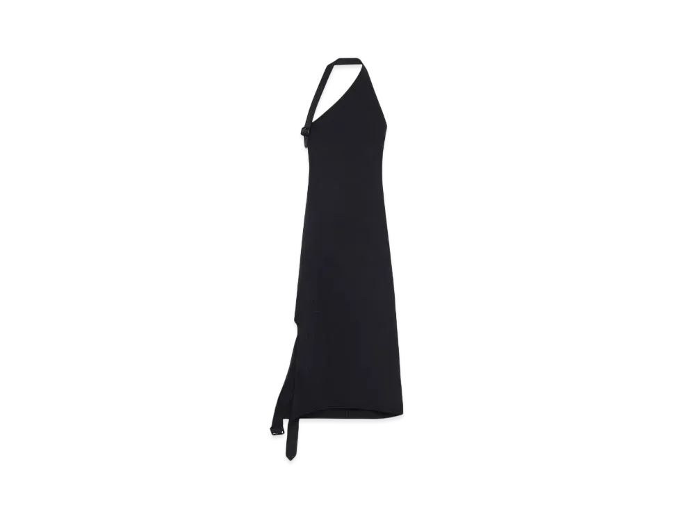 Courreges Long Asymetrical Buckle Dress "Black"