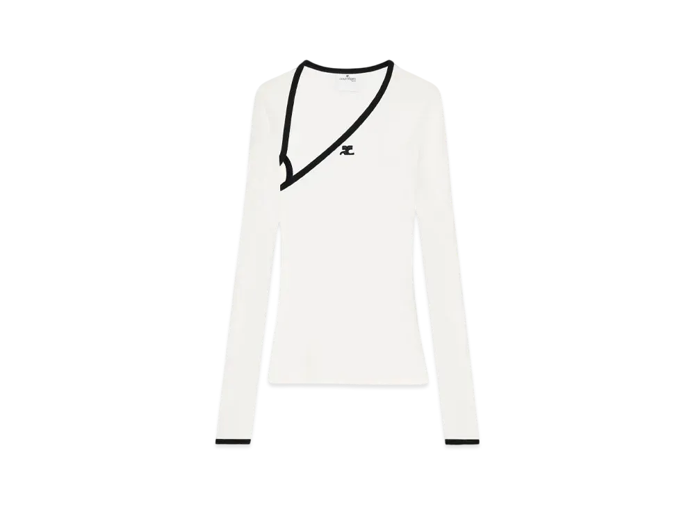 Courreges Slash T-Shirt "Heritage White/Black"
