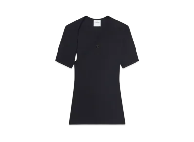 Courreges Slash Contrast T-Shirt "Black"