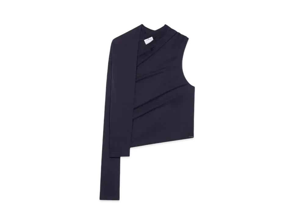 Courreges Asymmetric Off Shoulder T-Shirt "Black"