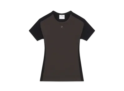 Courreges Contrast Frame T-Shirt "Mud Brown/Black"