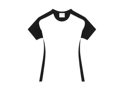 Courreges Contrast Frame T-Shirt "Heritage White/Black"