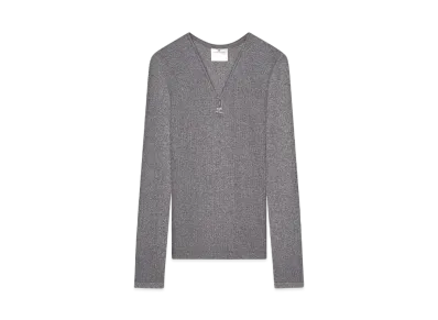 Courreges 90'S Zip Neck T-Shirt "Dark Heather Grey"
