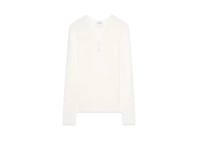 Courreges 90'S Zip Neck T-Shirt "Heritage White"