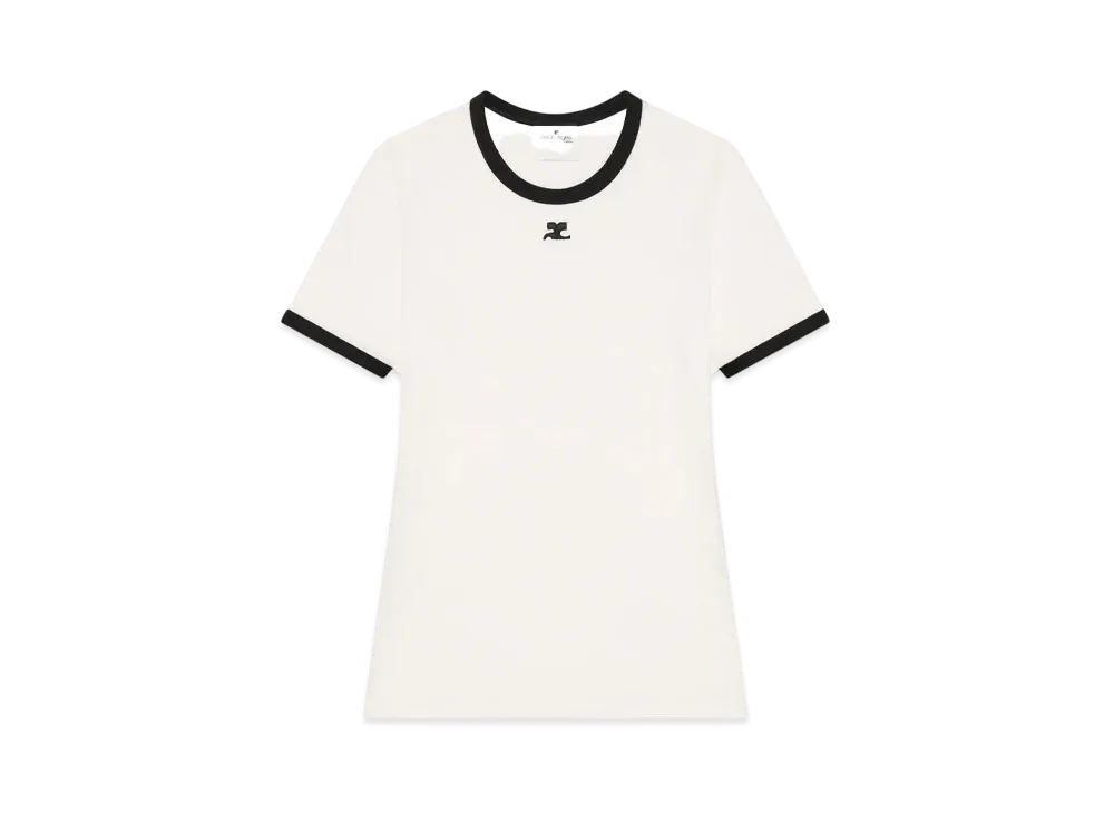 Courreges Signature Contrast T-Shirt "Heritage White/Black"