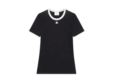 Courreges Signature Contrast T-Shirt "Black/Heritage White"