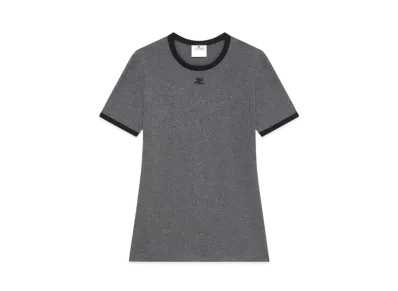 Courreges Signature Contrast T-Shirt "Dark Heather Grey/Black"
